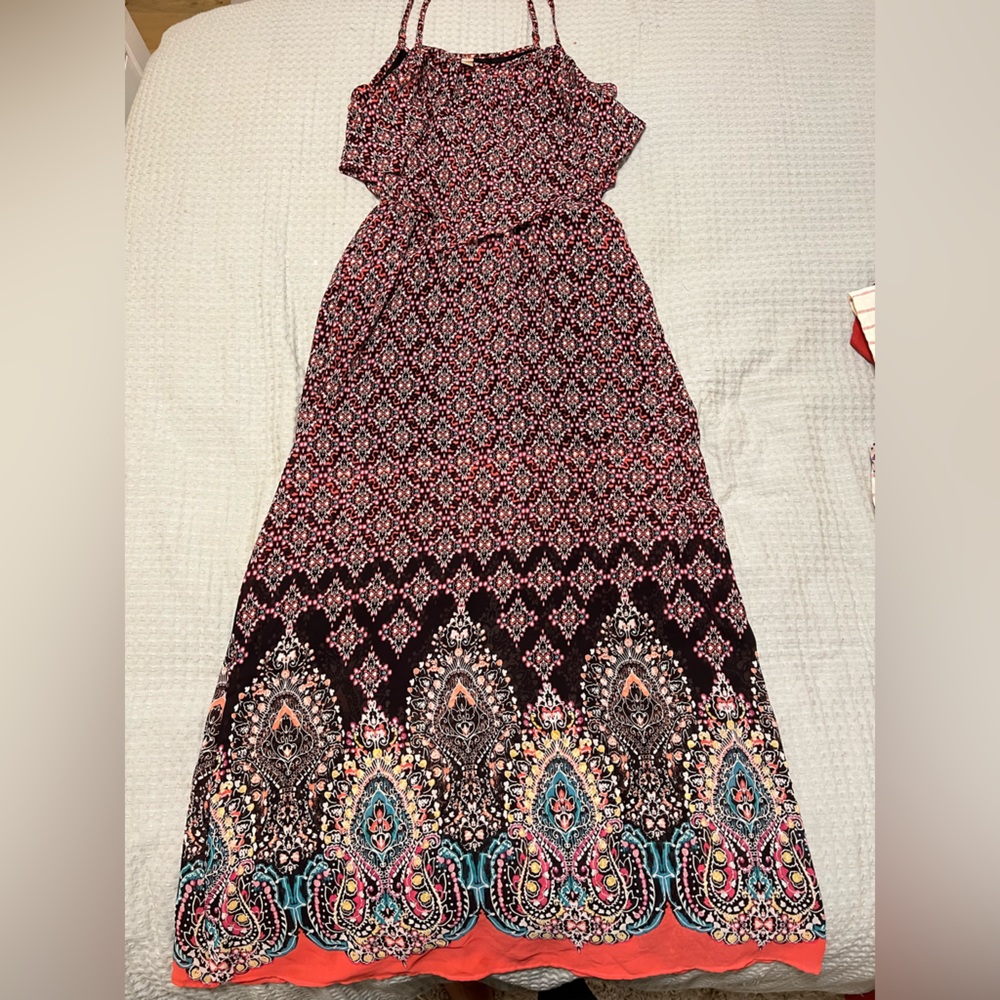 Target Xhilaration Size S Multicolor Pink Maxi Summer Dress with Elastic waist